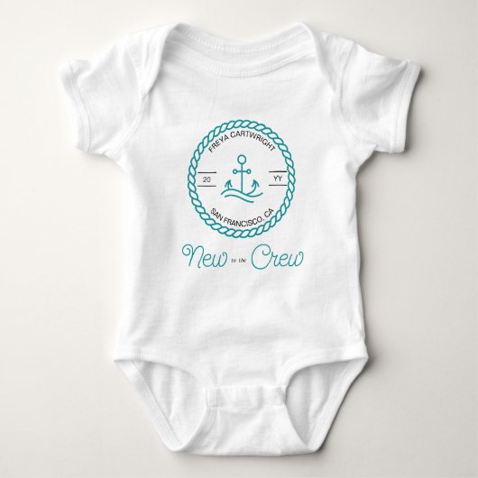 Nieuw op de Nautical Blauwgroen Boat Anchor Custom Romper (Voorkant)