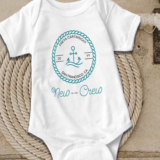 Nieuw op de Nautical Blauwgroen Boat Anchor Custom Romper