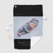 Nieuw Opa Jaar Vastgestelde Kleinkind Foto Golfhanddoek (Insitu)