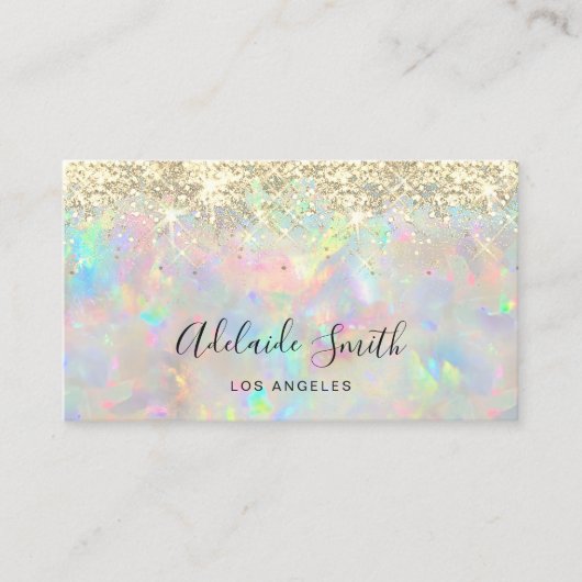 Nieuw Opal edelsteen faux glitter visitekaartje (Voorkant)