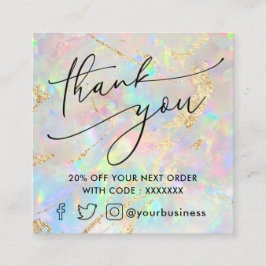 nieuw optioneel bedankt voor je kortingskaart vierkante visitekaartje