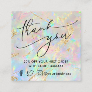 nieuw optioneel bedankt voor je kortingskaart vierkante visitekaartje