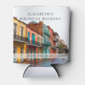 Nieuw Orleans Aquarel Verjaardagsweekend Blikjeskoeler (Voorkant)