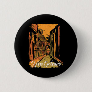 Nieuw-Orleans Bourbon Street Souvenir Franse Wijk Ronde Button 5,7 Cm