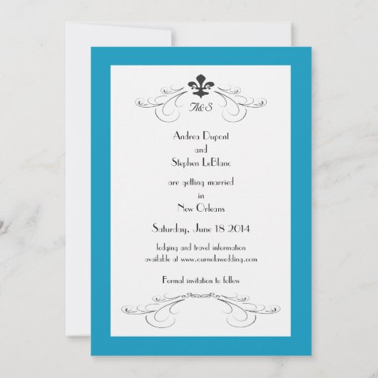 Nieuw-Orleans Jackson Square Save the Date Kaarten (Achterkant)