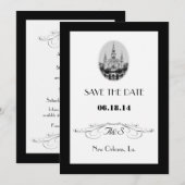 Nieuw Orleans Jackson Square Save the Date Kaarten (Voorkant / Achterkant)