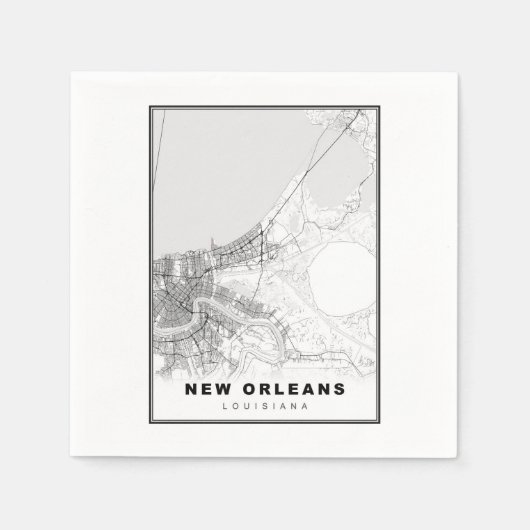 Nieuw-Orleans Kaart Servet (Voorkant)