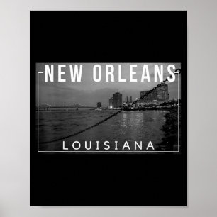 Nieuw Orléans Louisiana Mardi Gras 504 Jazz Silhou Poster