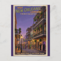 Nieuw-Orleans Louisiana Reisansichtkaart