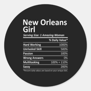 Nieuw Orleans Meisje La Louisiana Grappige Stad Th Ronde Sticker