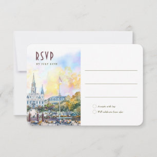 Nieuw Orleans RSVP Huwelijksinsteekbestemming Kaart