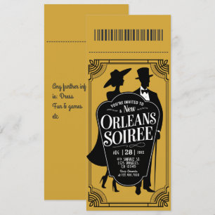 Nieuw-Orleans Soirée Ticket Stijl Kaart
