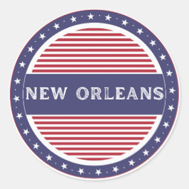 Nieuw-Orleans Stadstrots Embleem – Amerikaanse Ide Ronde Sticker