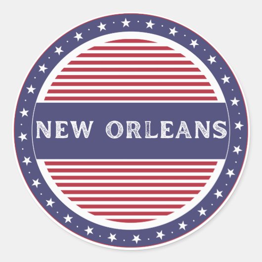 Nieuw-Orleans Stadstrots Embleem – Amerikaanse Ide Ronde Sticker (Voorkant)