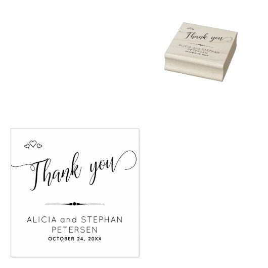 Nieuw Paar Mr en Mrs Naam Bruiloft Dank u Rubberstempel (Gestempeld)