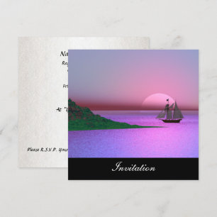 Nieuw Paars populair uitnodigingsschip Kaart