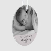 Nieuw pap Eerste Kerstmis als papa Baby gepersonal Ornament (voorkant)