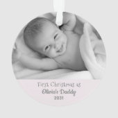 Nieuw pap Eerste Kerstmis als papa Baby gepersonal Ornament (achterkant)