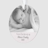 Nieuw pap Eerste Kerstmis als papa Baby gepersonal Ornament (voorkant)