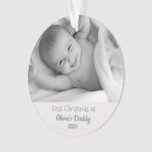 Nieuw pap Eerste Kerstmis als papa Baby gepersonal Ornament (voorkant)