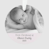 Nieuw pap Eerste Kerstmis als papa Baby gepersonal Ornament (voorkant)