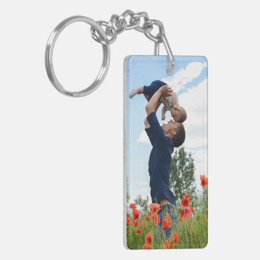 Nieuw Papa Cadeau voor Vaderdag Foto Sleutelhanger (Voorkant Links)