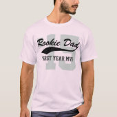 Nieuw Papa Rookie Eerste Jaar MVP Honkbal T-shirt (Voorkant)