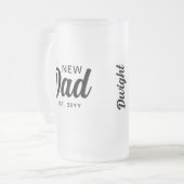 Nieuw Papa Zwart Script gepersonaliseerd Matglas Bierpul (Voorkant links)