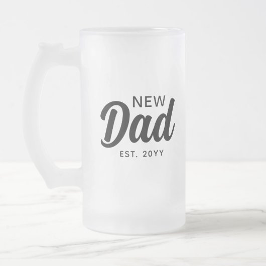 Nieuw Papa Zwart Script gepersonaliseerd Matglas Bierpul (Links)