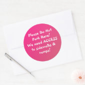 NIEUW! Parkeer hier niet STICKERS! Ronde Sticker (Envelop)