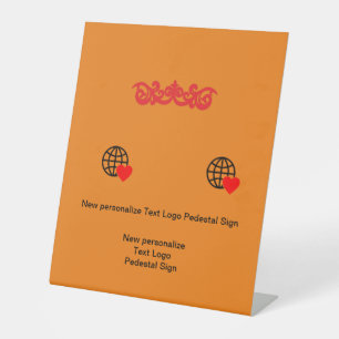 Nieuw personaliseer Tekst Logo Pedestal Sign Reclamebord Met Voetstuk