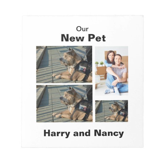 Nieuw Pet, aangepast 4 Foto Collage Notitieblok (Voorkant)