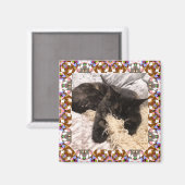 Nieuw Pet Brown Grijze Kerstvierkant Lijst Magnet (Voorkant / Achterkant)