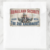 Nieuw Pistool Rechten Gear Rechthoekige Sticker (Tas)