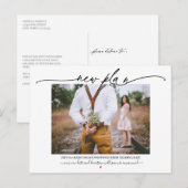 Nieuw plan Calligrafie Weddenschap Uitstel Briefkaart (Voorkant / Achterkant)