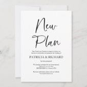 Nieuw plan Eenvoudige bruiloft uitgesteld aankondi Kaart (Voorkant)