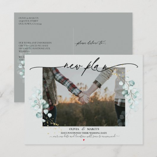 Nieuw Plan Fotokalligrafie Weduwschap Eucalyptus Briefkaart (Voorkant / Achterkant)