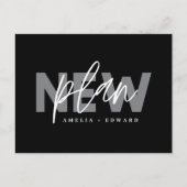 Nieuw plan moderne typografie bruiloft verandert d aankondigingskaart (Voorkant)