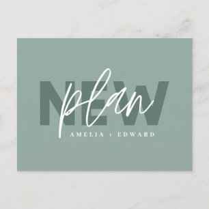 Nieuw plan moderne typografie bruiloft verandert d aankondigingskaart