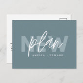 Nieuw plan moderne typografie bruiloft verandert d aankondigingskaart (Voorkant / Achterkant)