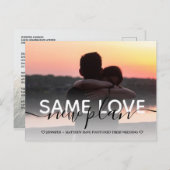 Nieuw plan moderne typografie bruiloft verandert d aankondigingskaart (Voorkant / Achterkant)