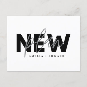 Nieuw plan moderne typografie bruiloft verandert d aankondigingskaart