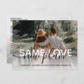 Nieuw plan moderne typografie bruiloft verandert d aankondigingskaart (Voorkant / Achterkant)