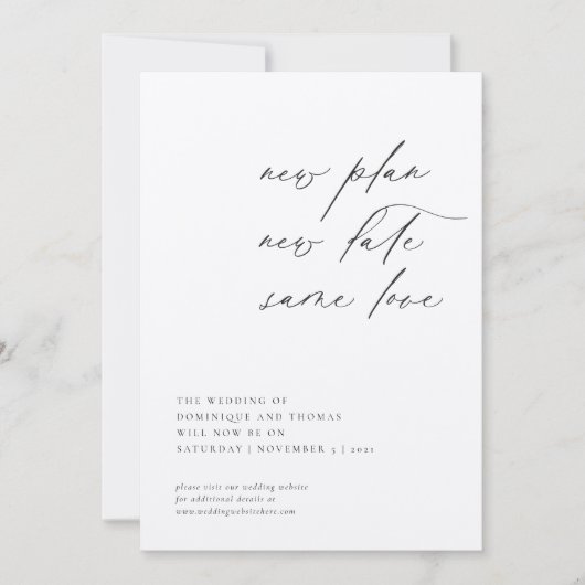 Nieuw Plan Nieuwe Datum Zelfde liefdesverandering  Kaart (Voorkant)