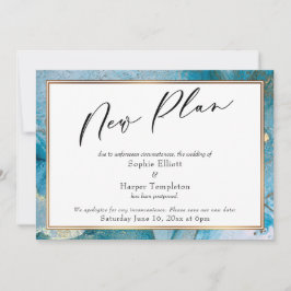 "Nieuw plan" turquoise & gouden inkt uitgestelde h Kaart