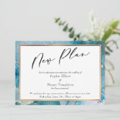 "Nieuw plan" turquoise & gouden inkt uitgestelde h Kaart (Staand voorkant)