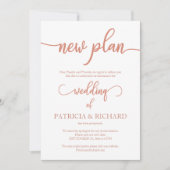 Nieuw plan uitgesteld bruiloft elegant Roos goud Kaart (Voorkant)