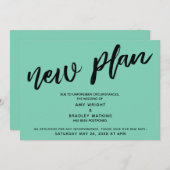 Nieuw plan uitgestelde bruiloft Lucite groene kaar Kaart (Voorkant / Achterkant)