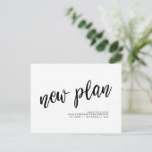 Nieuw plan, uitstel huwelijk, minimaal zwart briefkaart (Staand voorkant)