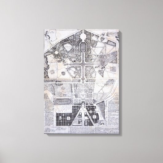 Nieuw plan van de stad Versai, het kasteel en de t Canvas Afdruk (Voorkant)